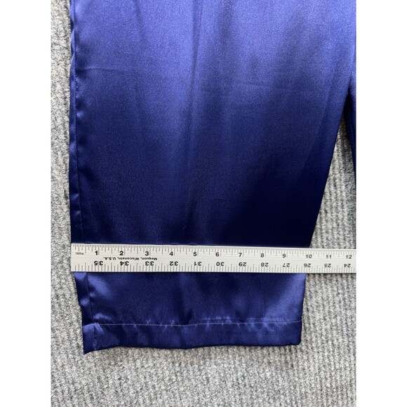Vintage Victoria’s Secret Satin Pajama Pants Size M/L Blue Purple Gold Label 90s - Picture 7 of 8